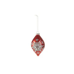 Raz 4" Red Jeweled Snowflake Glass Christmas Ornament 4324540 -Xmas Ornaments Shop 4324540b 28538.1684861719