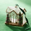 Raz 4.5" Gold House Glass Christmas Ornament 4324585