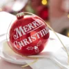 Raz 5" Merry Christmas Red Glass Ball Christmas Ornament 4324608