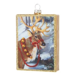 Raz 4.5" Santa Or Reindeer Painted Style Glass Christmas Ornament -Xmas Ornaments Shop 4324628 80244.1684956944