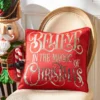 Raz 18" Red Believe Christmas Pillow 4327709