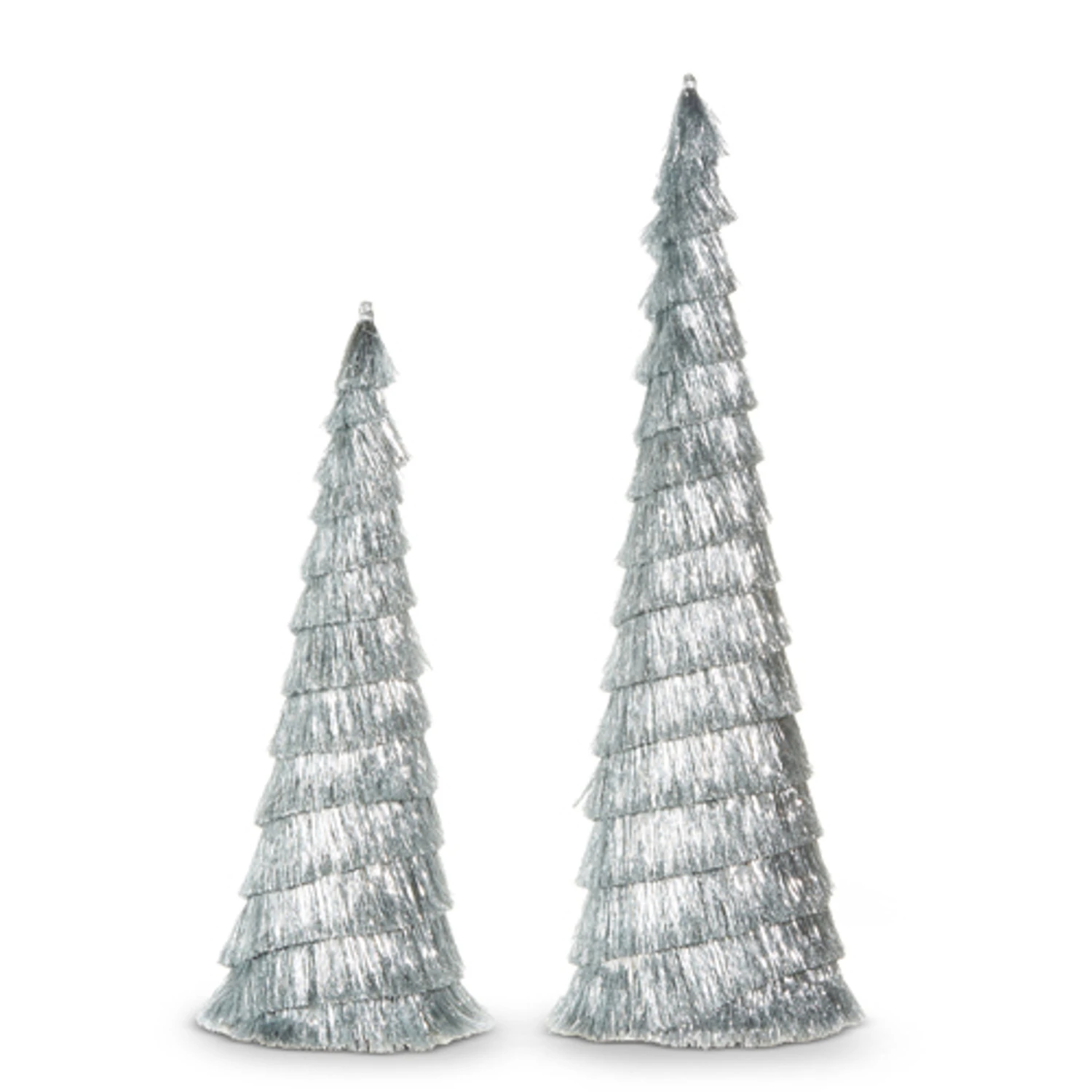 Raz Set Of 2 Silver Tinsel Tree Christmas Decoration 4334055 2 Raz Set Of 2 Silver Tinsel Tree Christmas Decoration 4334055 - Image 2