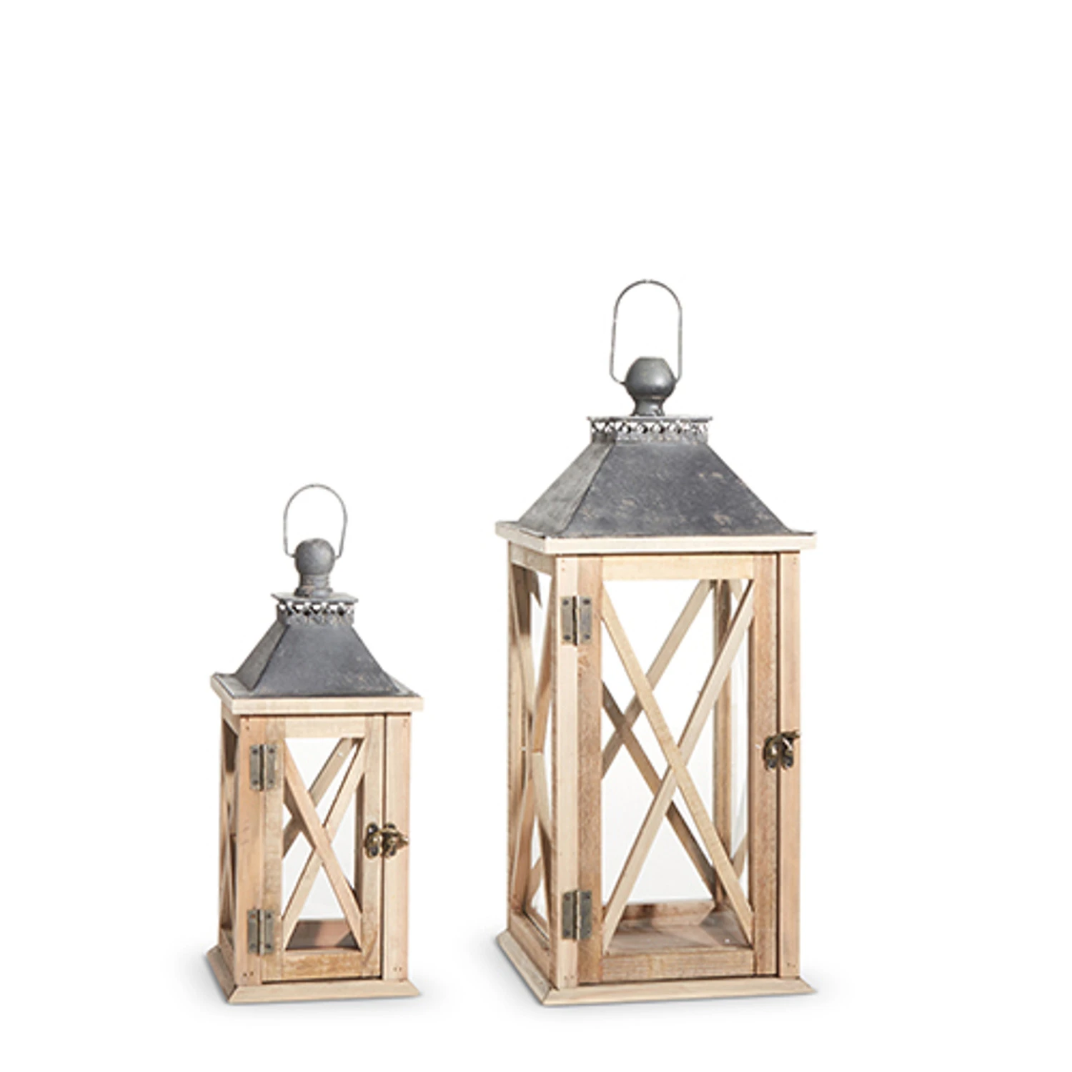 Raz Set Of 2 Wood And Metal Christmas Lantern 4337902 2 Raz Set Of 2 Wood And Metal Christmas Lantern 4337902 - Image 2