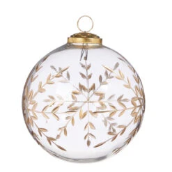 Raz 4" Or 5" Gold Etched Snowflake Ball Glass Christmas Ornament -Xmas Ornaments Shop 4338343 90549.1685042070