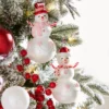 Raz 6.25" Peppermint Snowman Glass Christmas Ornament 4352876