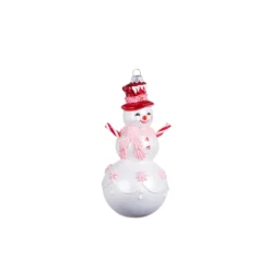 Raz 6.25" Peppermint Snowman Glass Christmas Ornament 4352876 -Xmas Ornaments Shop 4352876a 15836.1685475138