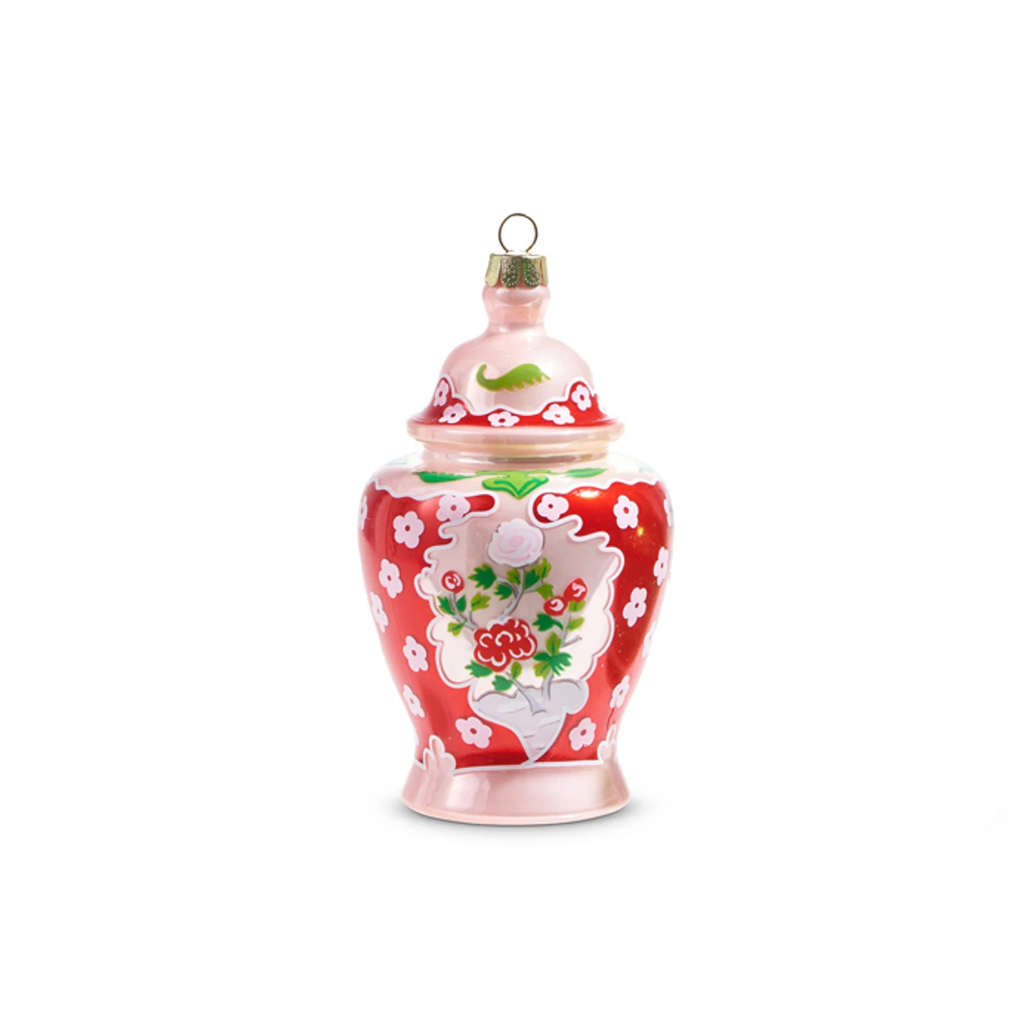Raz 5" Green And Pink Chinoiserie Jar Glass Christmas Ornament 4352888 3 Raz 5" Green And Pink Chinoiserie Jar Glass Christmas Ornament 4352888 - Image 3