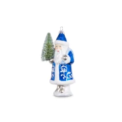 Raz 5.5" Delft Santa With Tree Glass Christmas Ornament 4352893 -Xmas Ornaments Shop 4352893a 34241.1685539521