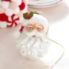 Raz 6.5" Santa With Glasses Glass Christmas Ornament 4352897