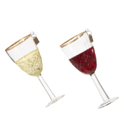 Raz Eric Cortina 5.5" Elegant Red Or White Wine Glass Christmas Ornament 4353122 -Xmas Ornaments Shop 4353122 1 36955.1691076342