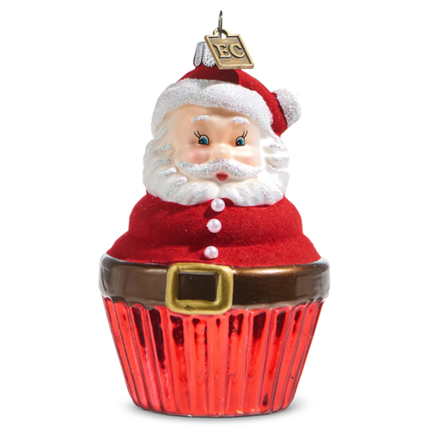 Raz Eric Cortina 4" Santa Or Snowman Cupcake Glass Christmas Ornament 2 Raz Eric Cortina 4" Santa Or Snowman Cupcake Glass Christmas Ornament - Image 2