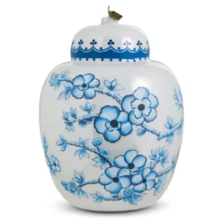 Raz Eric Cortina Large 8" Blue And White Ginger Jar Glass Christmas Ornament 4353144 -Xmas Ornaments Shop 4353144 1 61039.1691079037