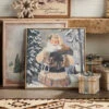Raz 23.5" Woodland Santa Textured Framed Canvas Wall Art Christmas Decoration 4357355