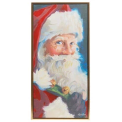 Raz Woodland Santa And Reindeer Textured Frame Christmas Wall Art -Xmas Ornaments Shop 4357357 03412.1685646228