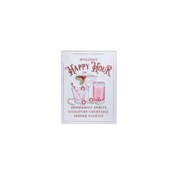 Raz 18" Holiday Refreshments Christmas Cocktails Or Hot Cocoa Metal Embossed Sign 4359013 -Xmas Ornaments Shop 4359013a 22788.1685650172