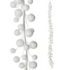Raz 6' White Glittered Ball Ornament Christmas Garland G4202448