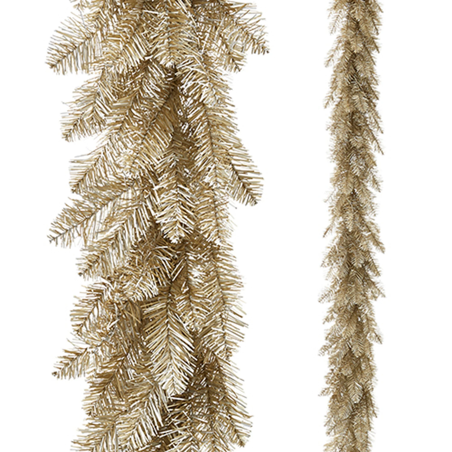 Raz 6' Unlit Champagne Gold Tinsel Christmas Garland G4247051 1 Raz 6' Unlit Champagne Gold Tinsel Christmas Garland G4247051