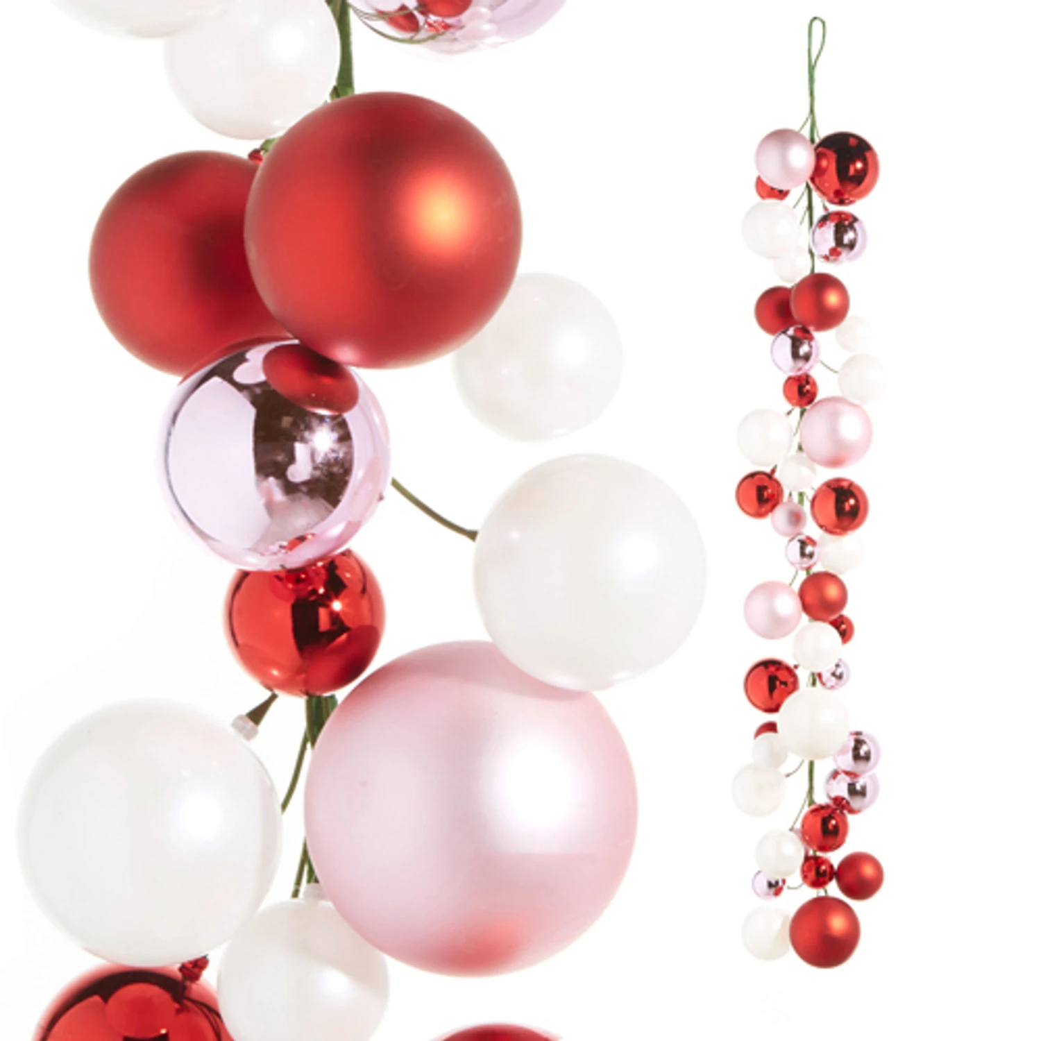 Raz 4' Pink, Red, And White Ball Garland G4332700 1 Raz 4' Pink, Red, And White Ball Garland G4332700