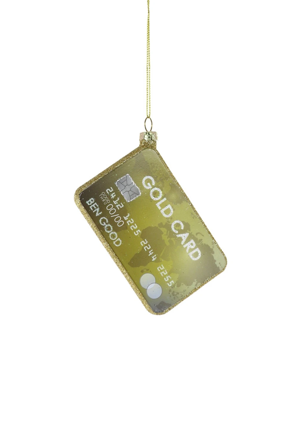 Cody Foster 3.75" Gold Card Glass Christmas OrnamentGO-9921 1 Cody Foster 3.75" Gold Card Glass Christmas OrnamentGO-9921