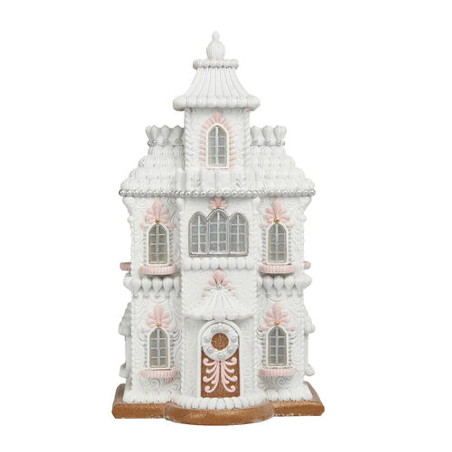 December Diamonds 24" LED Lighted White Gingerbread House Christmas Decoration 29-29623 1 December Diamonds 24" LED Lighted White Gingerbread House Christmas Decoration 29-29623