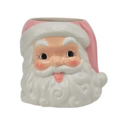 December Diamonds Pink Santa Planter Head Christmas Decoration 29-29743