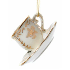Kurt Adler 3" White And Gold Teacup Porcelain Christmas Ornament J7487 -Xmas Ornaments Shop J7487b 04190.1653410211