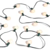 Raz 14' Connectable Matte White Globe Lights On A Green Wire L4337007