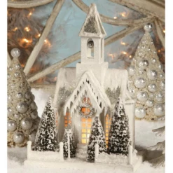 Bethany Lowe Large Ivory Church Christmas Home Decor LG1776