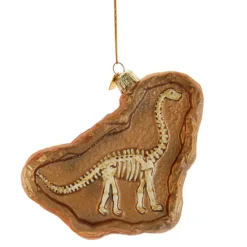 Kurt Adler 4.75" Noble Gems Dinosaur Fossil Glass Christmas Ornament NB1726 -Xmas Ornaments Shop NB1726b 00045.1653417145