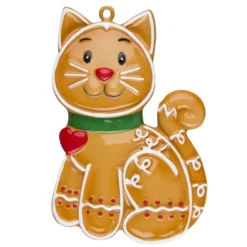 Gingerbread Cat Personalized Christmas Ornament OR1221 -Xmas Ornaments Shop OR1221 56536.1664988333