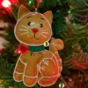 Gingerbread Cat Personalized Christmas Ornament OR1221