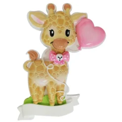 Giraffe Pink Balloon Personalized Christmas Ornament OR2236-F -Xmas Ornaments Shop OR2236 F 62070.1664987210