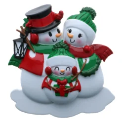 Snowman Family Of 3 Personalized Christmas Ornament OR2255-3 -Xmas Ornaments Shop OR2255 3 43374.1654013818