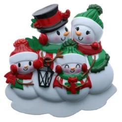 Snowman Family Of 4 Personalized Christmas Ornament OR2255-4 -Xmas Ornaments Shop OR2255 4 83477.1654016852