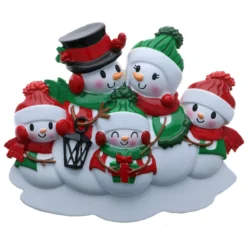 Snowman Family Of 5 Personalized Christmas Ornament OR2255-5 -Xmas Ornaments Shop OR2255 5 48434.1654021378