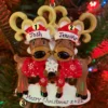Mr. & Mrs. Reindeer Couple Personalized Christmas Ornament OR2256-2