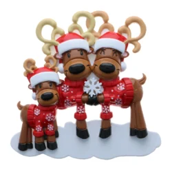 Reindeer Family Of 3 Personalized Christmas Ornament OR2256-3 -Xmas Ornaments Shop OR2256 3 08355.1654002675