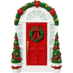 Red Door With Wreath Personalized Christmas Ornament OR2297 -Xmas Ornaments Shop OR2297 36881.1653593270