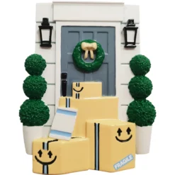 Door With Wreath And Packages Personalized Christmas Ornament OR2299 -Xmas Ornaments Shop OR2299 57627.1653591506