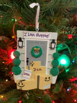 Door With Wreath And Packages Personalized Christmas Ornament OR2299 -Xmas Ornaments Shop OR2299 98196.1665070276