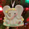 Girl Baby Elephant Personalized Christmas Ornament OR2361-F