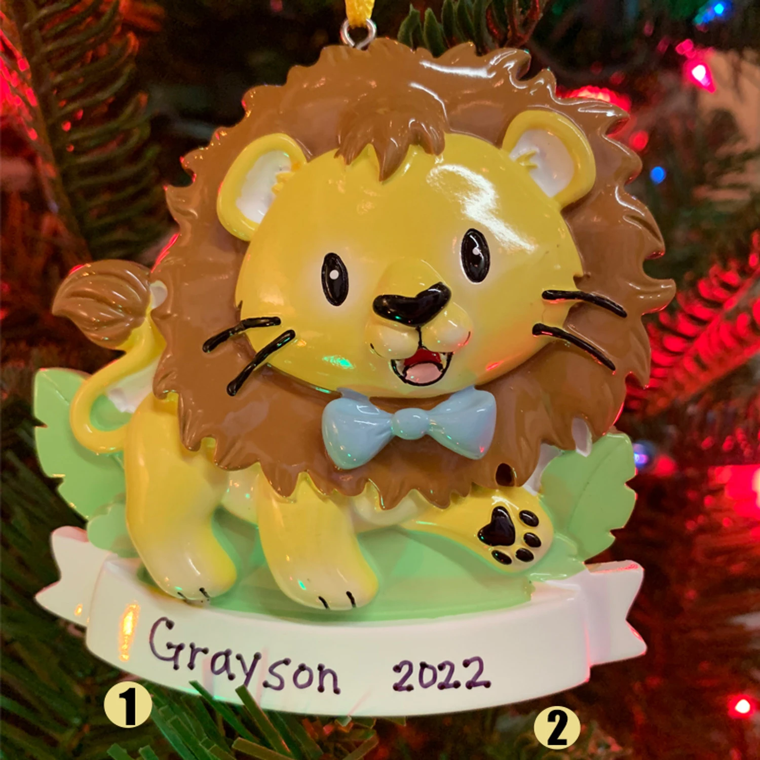 Boy Lion Cub Personalized Christmas Ornament OR2362-M 1 Boy Lion Cub Personalized Christmas Ornament OR2362-M