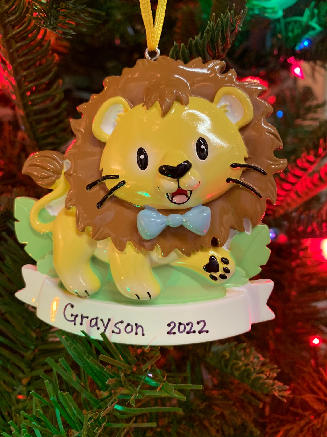 Boy Lion Cub Personalized Christmas Ornament OR2362-M 2 Boy Lion Cub Personalized Christmas Ornament OR2362-M - Image 2