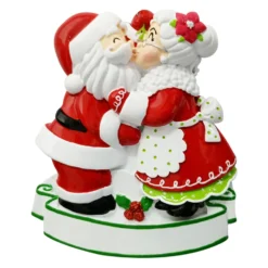 Mr. And Mrs. Claus Kissing Personalized Christmas Ornament OR2391 -Xmas Ornaments Shop OR2391 25804.1653495192