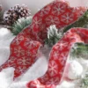 Raz 4" Red Snowflake Wired Christmas Ribbon R4127756