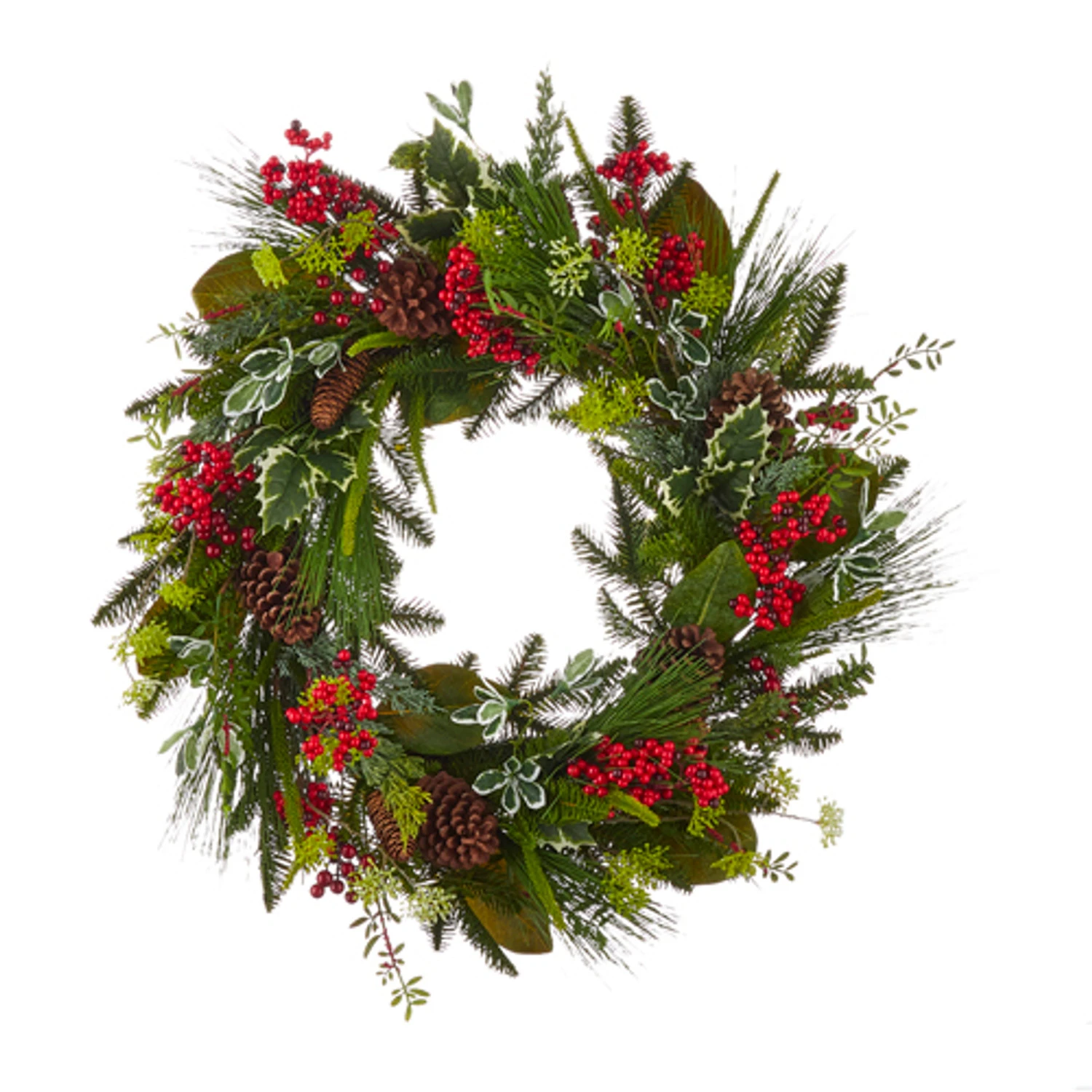 Raz 30" Mixed Greenery With Pinecone And Berry Wreath W4111581 2 Raz 30" Mixed Greenery With Pinecone And Berry Wreath W4111581 - Image 2