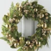 Raz 28" Evergreen And Gold Christmas Wreath W4202352