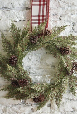 Raz 24" Cedar, Pinecone, And Berry Christmas Wreath W4202569