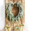 Raz 36" Flocked Oval Cedar And Pinecone Christmas Wreath W4309881