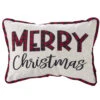 Raz 20" Black And Red Plaid Merry Christmas Pillow 4045028